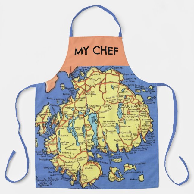 Mt Dessert Island Map Apron (Front)