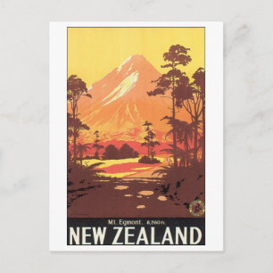 Mt Egmont New Zealand Travel Poster Postcard