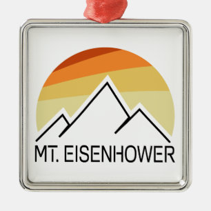 Mt. Eisenhower New Hampshire Retro Metal Ornament