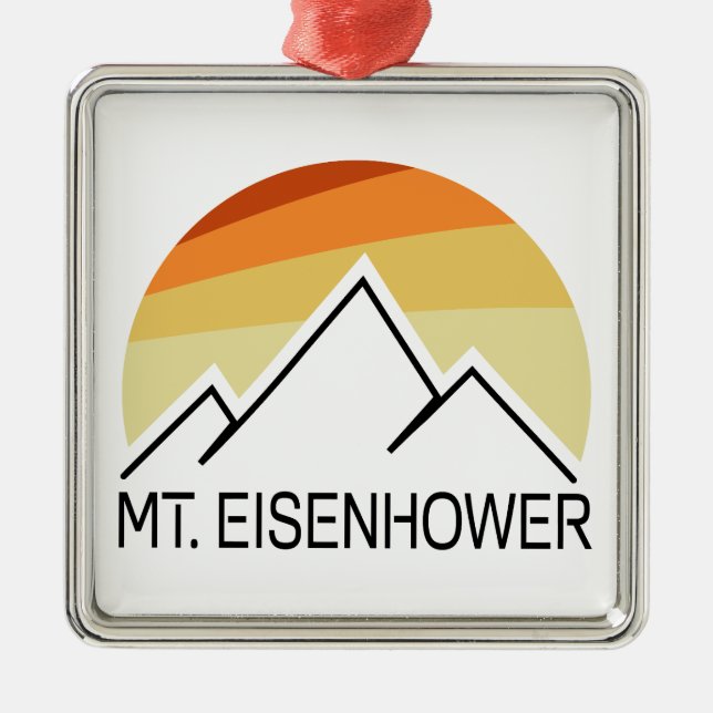 Mt. Eisenhower New Hampshire Retro Metal Ornament (Front)
