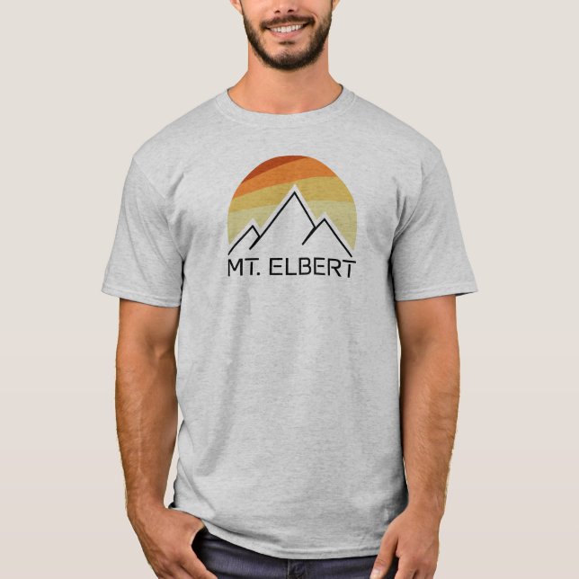 Mt. Elbert Colorado Retro T-Shirt (Front)