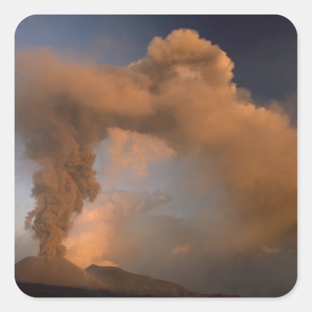 Mt. Etna summit vent, Sicily, Italy Square Sticker (Front)