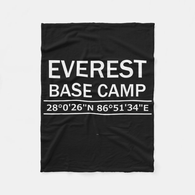 Mt Everest Base Camp Coordinates  Fleece Blanket (Front)