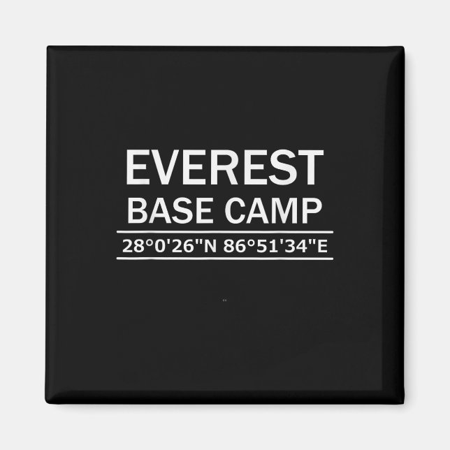 Mt Everest Base Camp Coordinates  Magnet (Front)