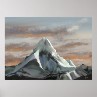 Mt everest digital art poster