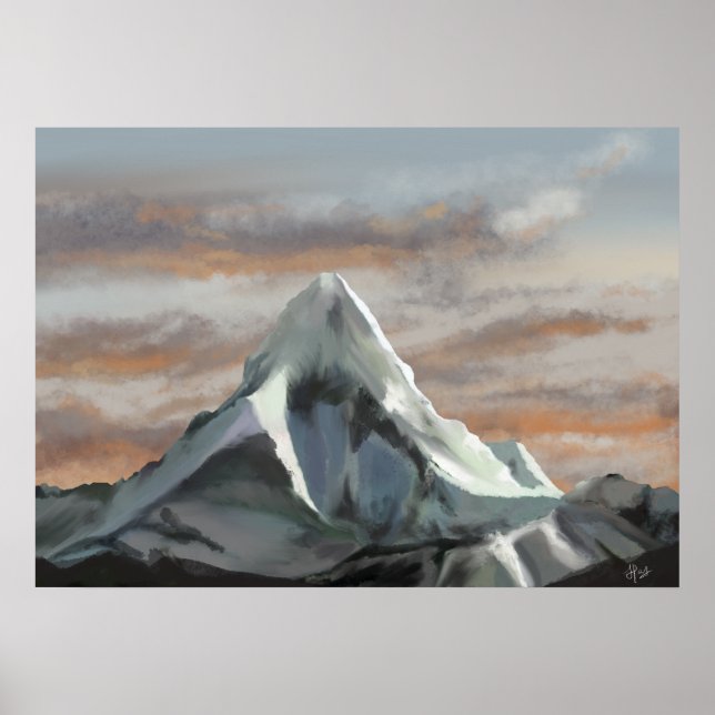 Mt everest digital art poster (Front)