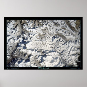 Mt Everest from the space shuttle satellite poster
