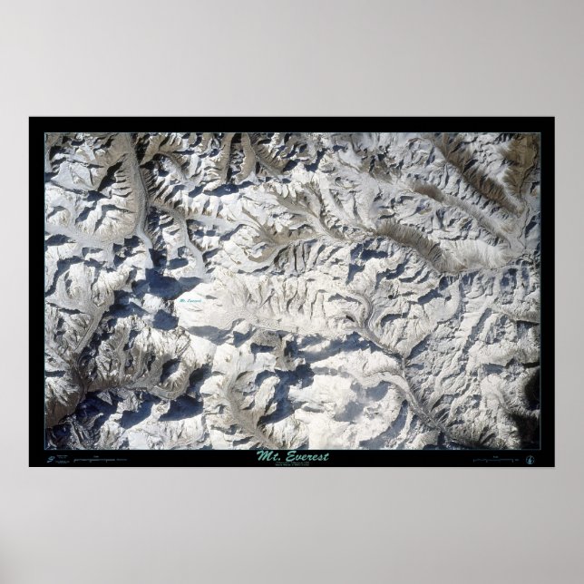 Mt Everest from the space shuttle satellite poster (Front)