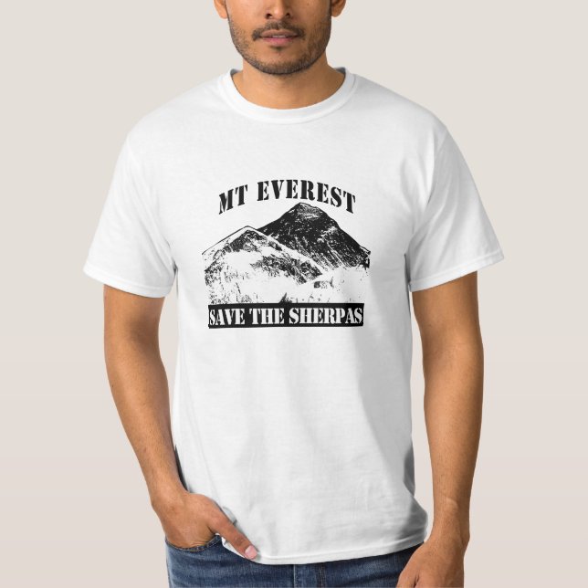 Mt Everest Save the Sherpas T-shirt design (Front)
