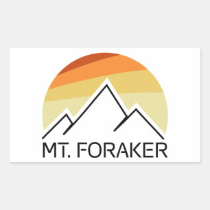 Mt. Foraker Alaska Retro Rectangular Sticker