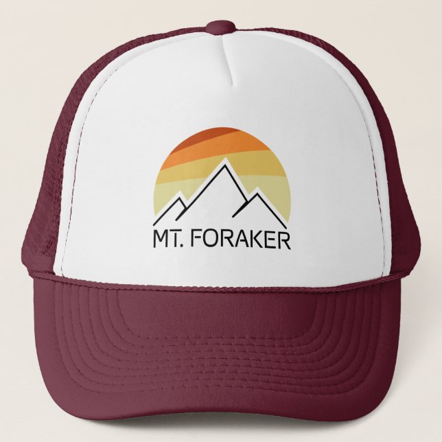 Mt. Foraker Alaska Retro Trucker Hat (Front)