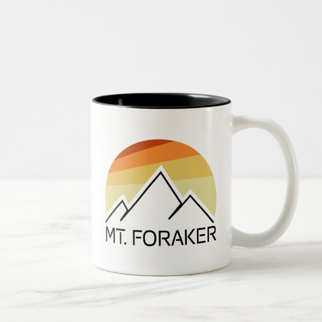 Mt. Foraker Alaska Retro Two-Tone Coffee Mug (Right)
