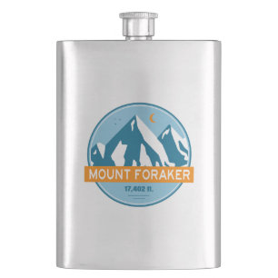 Mt. Foraker Alaska Stars Moon Hip Flask
