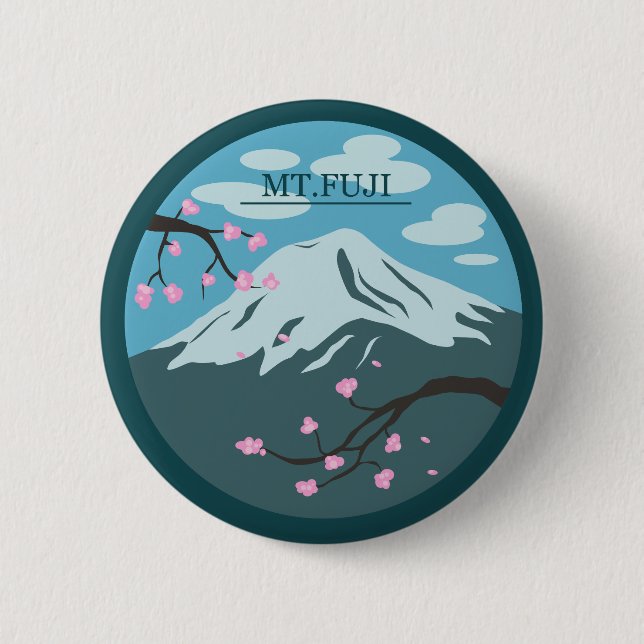 Mt. Fuji 6 Cm Round Badge (Front)