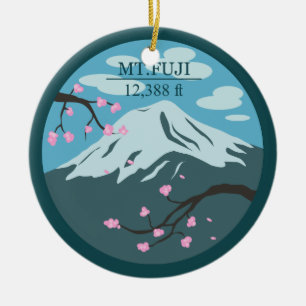 Mt. Fuji Altitude Ceramic Ornament