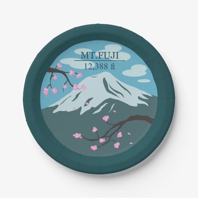 Mt. Fuji Altitude Paper Plate (Front)
