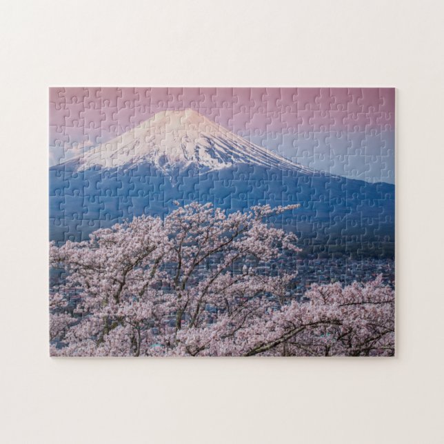 Mt Fuji and Cherry Blossoms Jigsaw Puzzle (Horizontal)