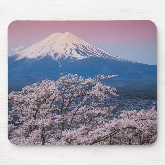 Mt Fuji and Cherry Blossoms Mouse Pad (Front)