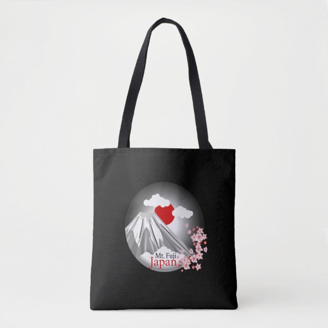 Mt. Fuji Cherry Blossom Abstract Design  Tote Bag (Front)