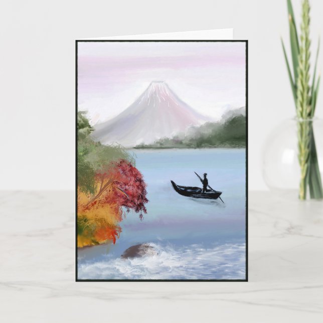 Mt. Fuji Digital Painting Greeting Card (Front)