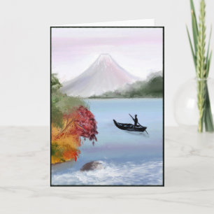 Mt. Fuji Digital Painting Greeting Card