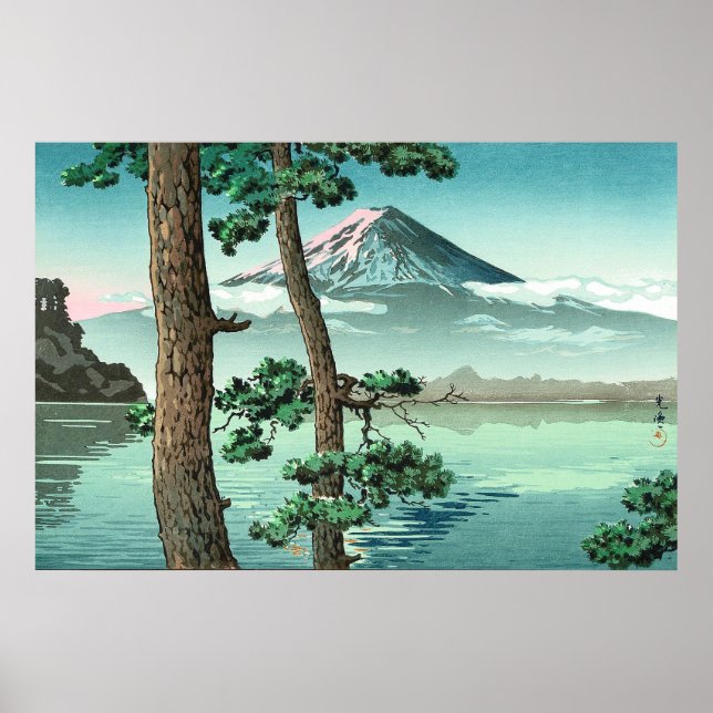Mt Fuji from Lake Kawaguchi by Tsuchiya Koitsu Poster (Front)