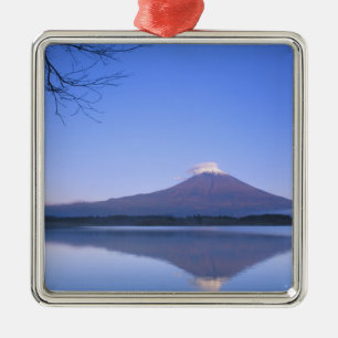 Mt. Fuji from Motosu Lake, Yamanashi, Japan Metal Tree Decoration