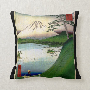 Mt. Fuji in Japan circa 1800's Cushion