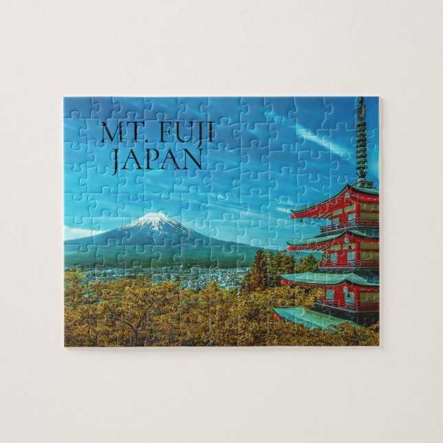 Mt. Fuji Japan Pagoda Photo Jigsaw Puzzle (Horizontal)