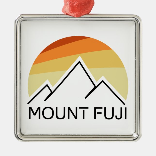 Mt. Fuji Japan Retro Metal Ornament (Front)