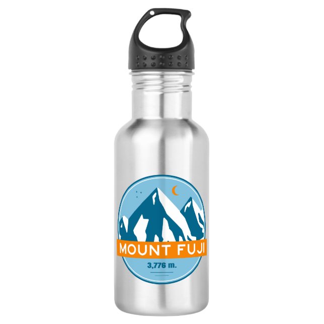 Mt. Fuji Japan Stars Moon 532 Ml Water Bottle (Front)