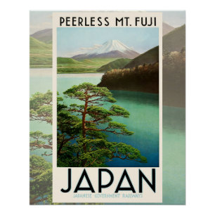 Mt Fuji Japan Travel Poster Vintage Art