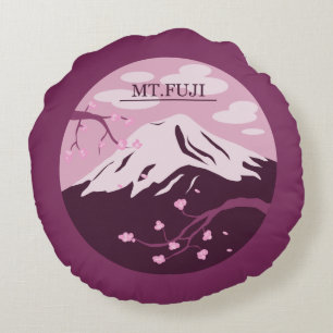 Mt. Fuji (Pink) Round Cushion
