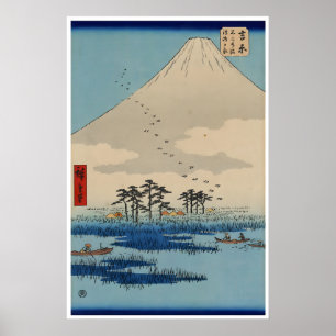 Mt Fuji Print Japanese Woodblock Art Japan Poster