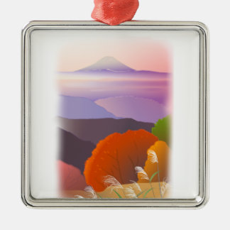 Mt. Fuji Reflected in the Morning Sun Metal Tree Decoration