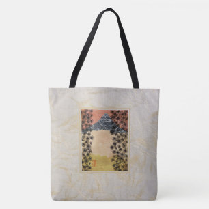 Mt. Fuji Sturdy Brushed Polyester Shoulder Tote Bag