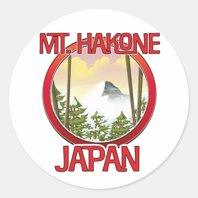 Mt. Hakone Japan Classic Round Sticker (Front)