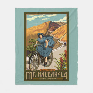 Mt. Haleakala Bicycle Rides Hawaii Fleece Blanket