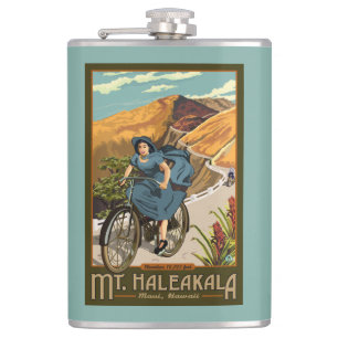 Mt. Haleakala Bicycle Rides Hawaii Hip Flask