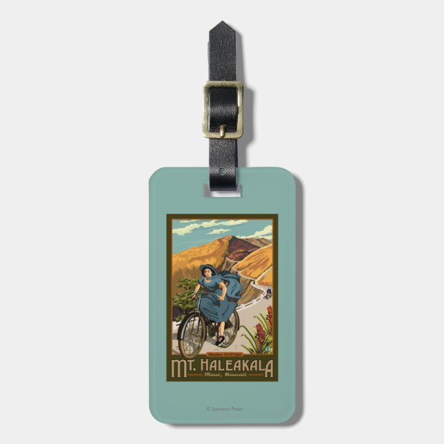 Mt. Haleakala Bicycle Rides Hawaii Luggage Tag (Front Vertical)