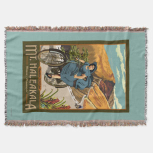 Mt. Haleakala Bicycle Rides Hawaii Throw Blanket