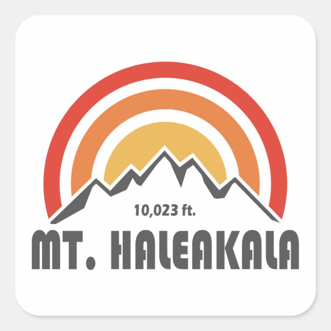Mt. Haleakala Square Sticker (Front)