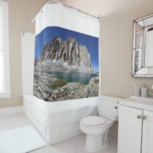 Mt Hitchcock Over Lower Hitchcock Lake 3 - Sierra Shower Curtain