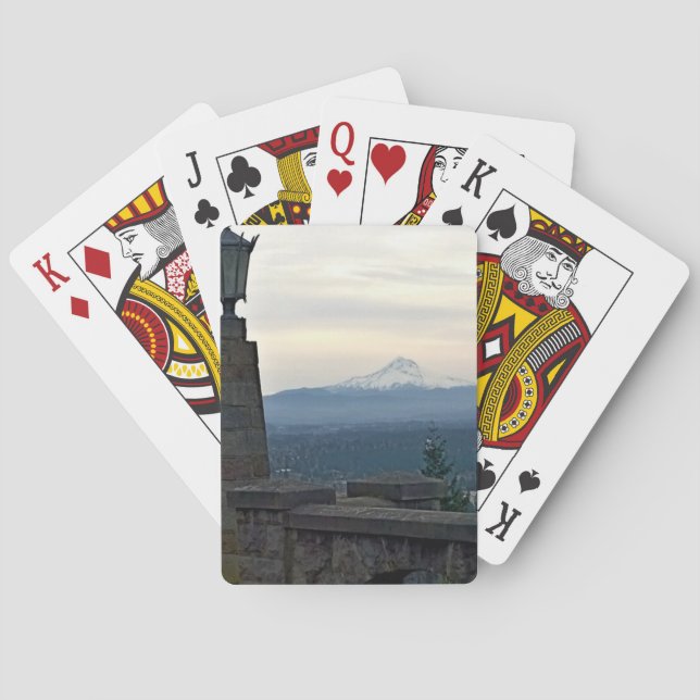 Mt. Hood from Rocky Butte, Portland, Oregon Playing Cards (Back)