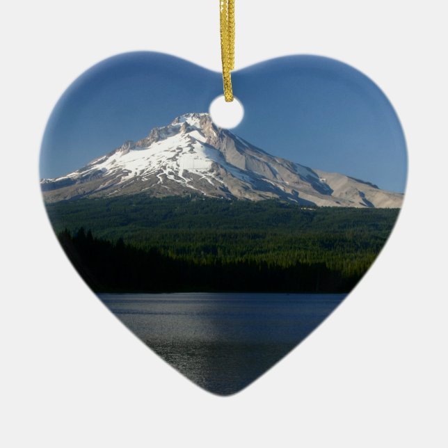 Mt Hood from Trillium Lake Ceramic Ornament (Front)