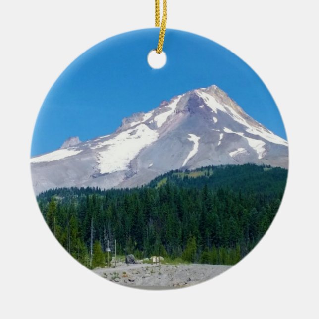 Mt. Hood in Summer, Oregon Ceramic Ornament (Front)