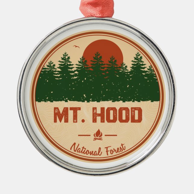 Mt. Hood National Forest Metal Ornament (Front)