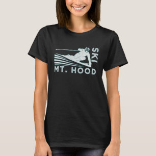 Mt Hood Oregon Illustration Vintage Snow Ski T-Shirt