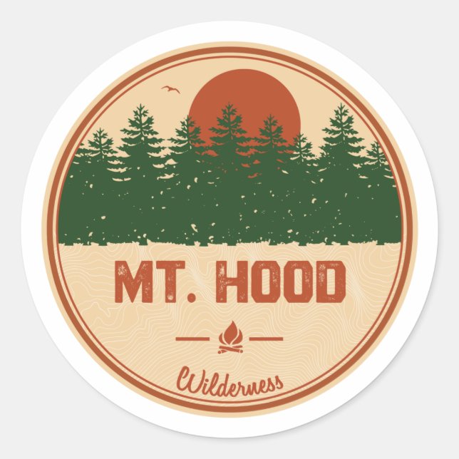 Mt. Hood Wilderness Classic Round Sticker (Front)