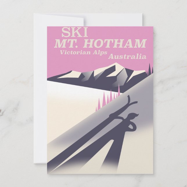 Mt. Hotham, Victorian Alps ski poster. Invitation (Back)
